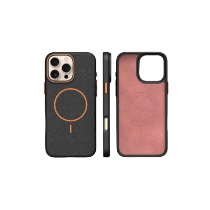 Ốp lưng da PU Likgus Beauty Magnetic cho iPhone 15 Pro Max (Màu Nâu, Xanh, Xám, Đen Cam, Đen Xanh)