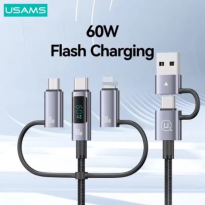 Cáp sạc đa năng USAMS 60W 6in1 Digital Display 