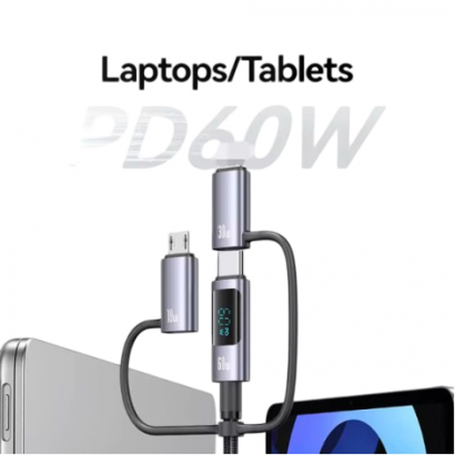 Cáp sạc đa năng USAMS 60W 6in1 Digital Display 