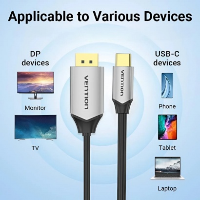 Cáp Chuyển Type C to DisplayPort 4K VENTION CGZ