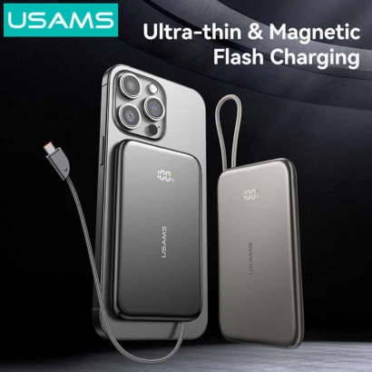 Pin sạc dự phòng USAMS 20W Ultra-thin Magnetic Digital