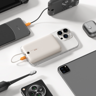 Pin Dự Phòng Không Dây Nam Châm ROCK P28 with Cable 10000mAh 20W