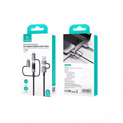 Cáp sạc đa năng USAMS 60W 6in1 Digital Display 