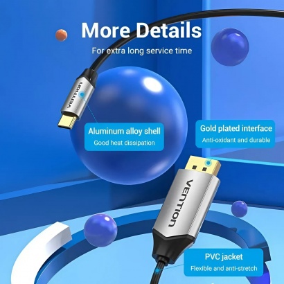Cáp Chuyển Type C to DisplayPort 4K VENTION CGZ