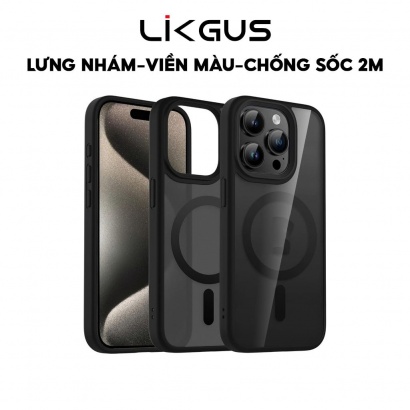Ốp lưng Nhám LIKGUS Magnetic MATE Chống Vân Tay Sạc không dây từ tính hít lưng IPhone 12 Promax