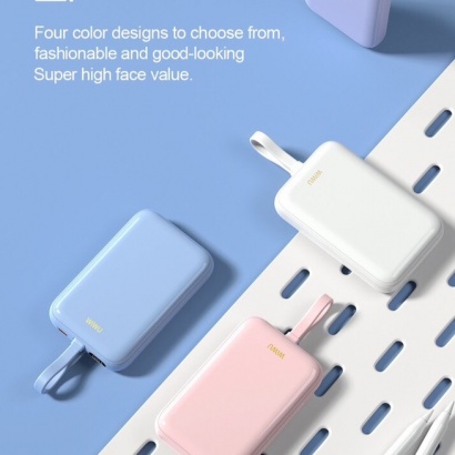 Pin dự phòng Wiwu Power Bank 10000mAh (Color Purple, White, Blue, Pink)