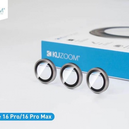 Bộ dán 3 mắt bảo vệ camera iPhone 16 Pro/Pro Max KUZOOM 