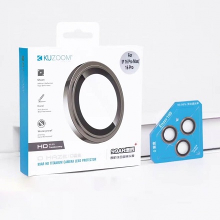 Bộ dán 3 mắt bảo vệ camera iPhone 16 Pro/Pro Max KUZOOM 
