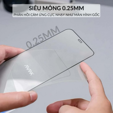 kính cường lực (iPhone 15 Pro/ 16 Pro/ 16 Pro Max)  Anank 9H HD