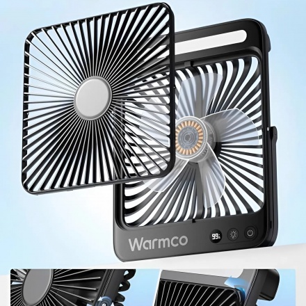 Quạt tích điện để bàn kèm đèn Warmco D4
