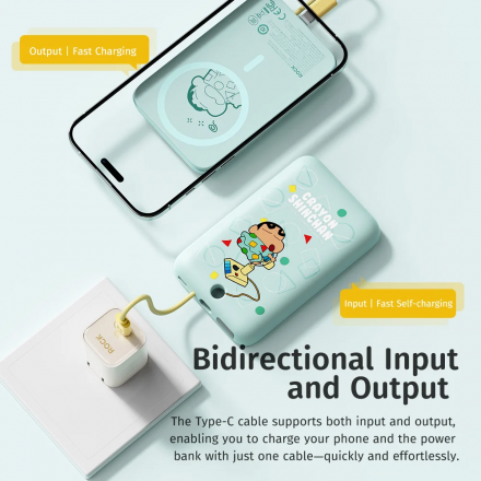 Pin Dự Phòng Magsafe 10000mAh 20W  ROCK Crayon Shinchan 
