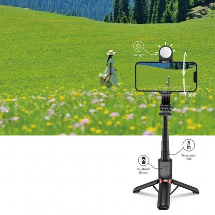 Gậy selfie Mini có đèn chiếu sáng Wiwu 