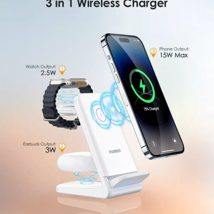 Đế sạc không dây 15W 4in1 CHOETECH