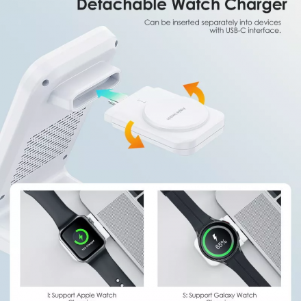 Đế sạc không dây 15W 4in1 CHOETECH