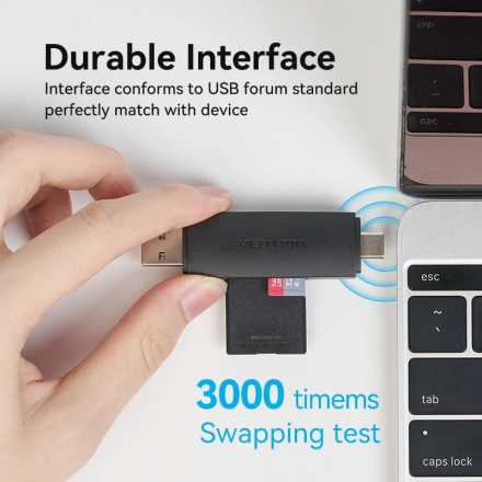 USB 2in1 3.0 A+C Card Reader(SD+TF) Vention 