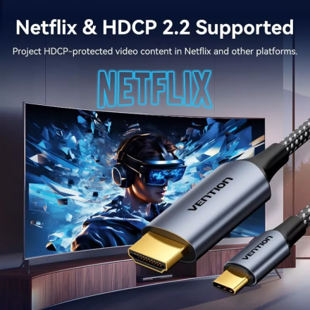 Cáp Chuyển USB-C to HDMI-A 4K - (1M) - VENTION