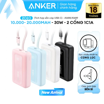 Pin Dự Phòng Kèm Cáp Type C - ANKER 